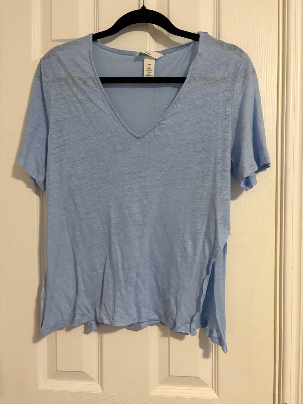 Light Blue V-Neck Women’s Top